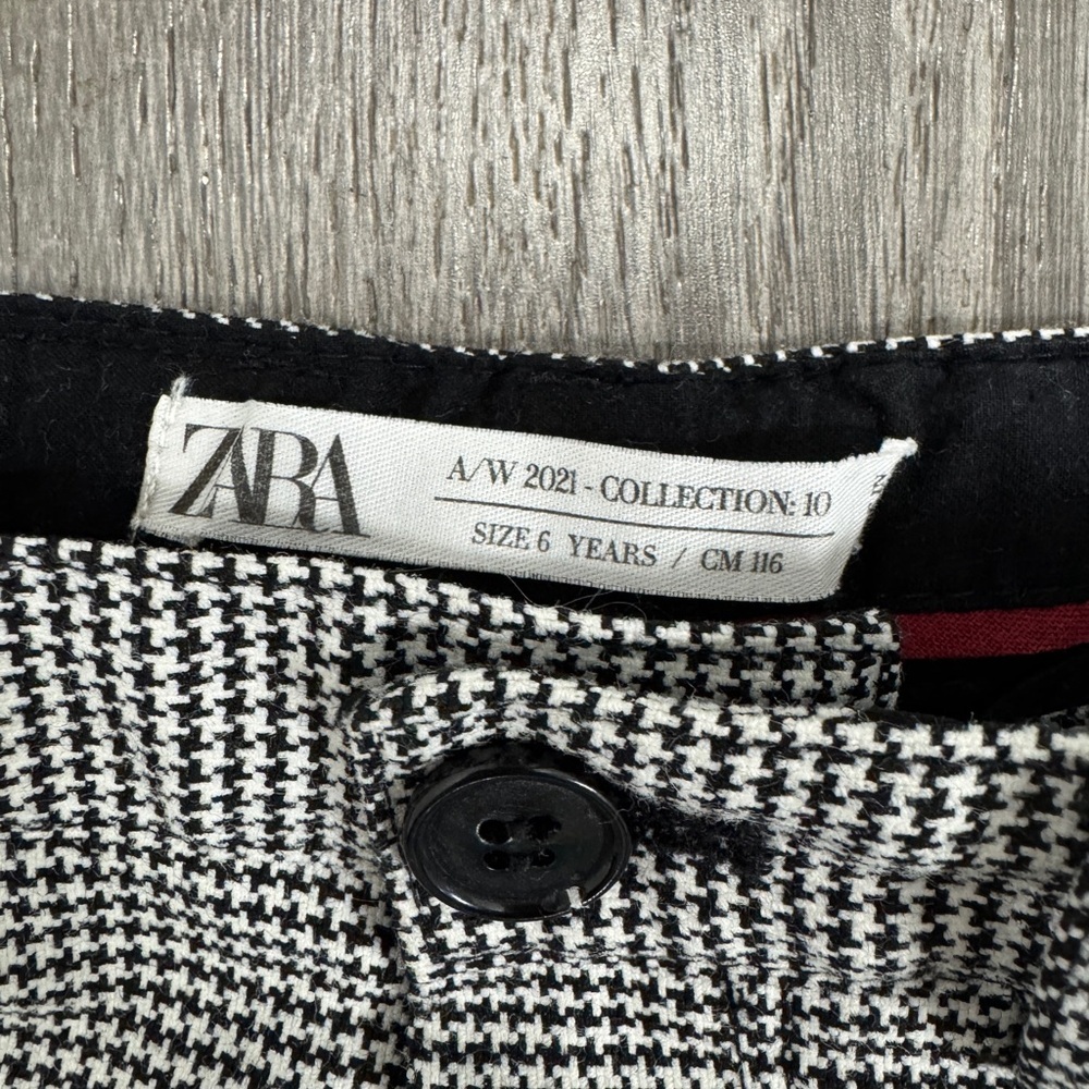 ZARA Kids Houndstooth Pants | Size 5 (116 cm) | A/W 2021 Collection 🖤🤍 - Picture 2 of 5